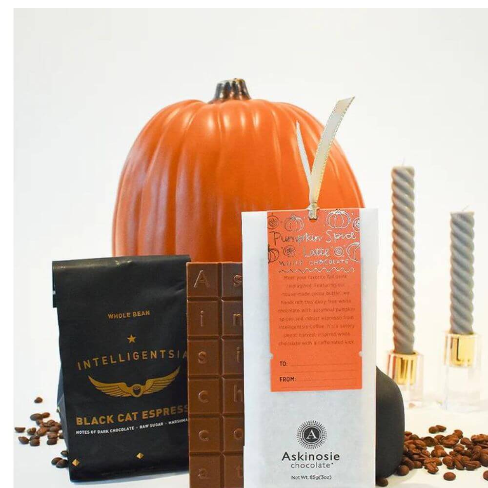 Pumpkin Spice Latte White Chocolate Bar by Askinosie Chocolate