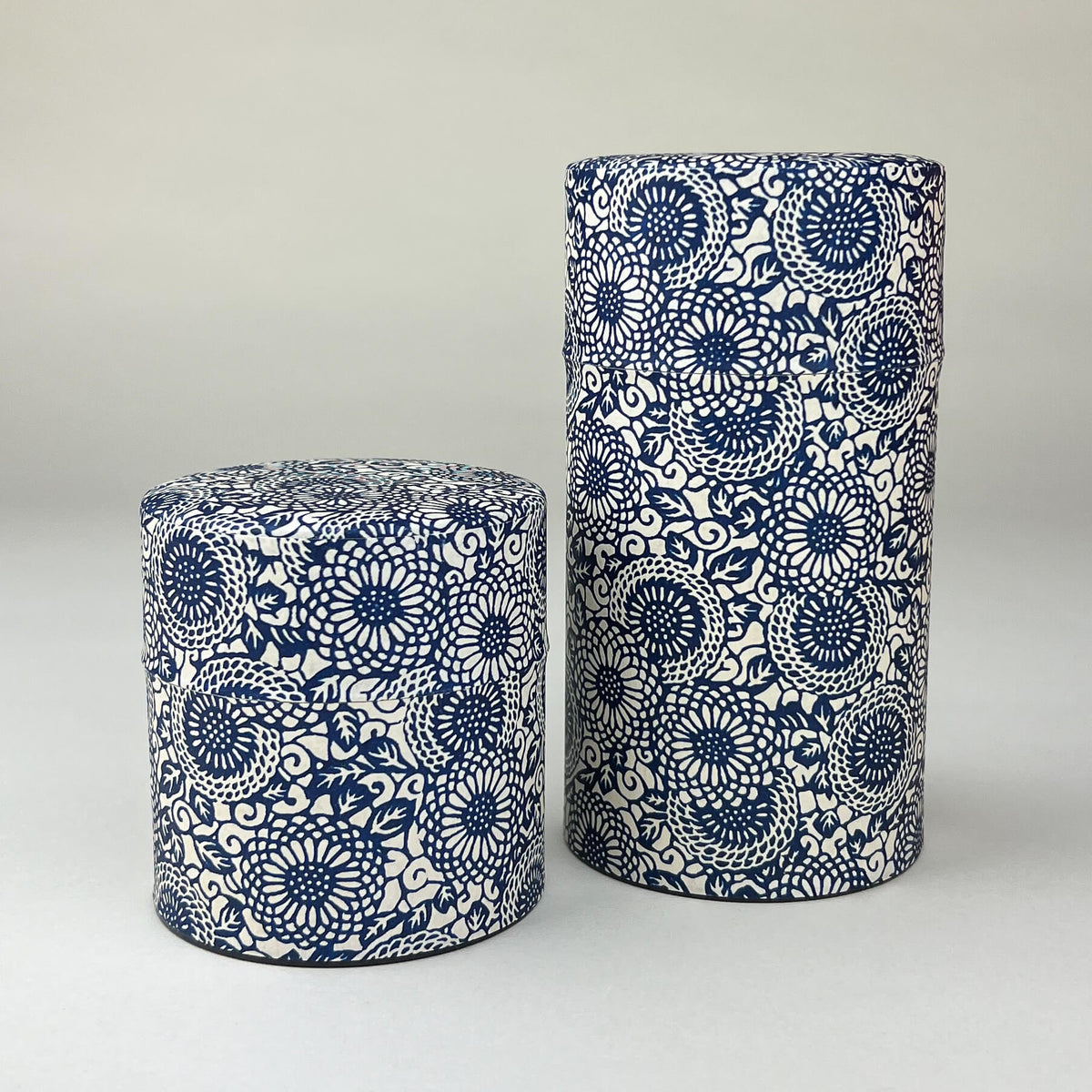 Washi Paper Japanese Tea Caddy - Chrysanthemum