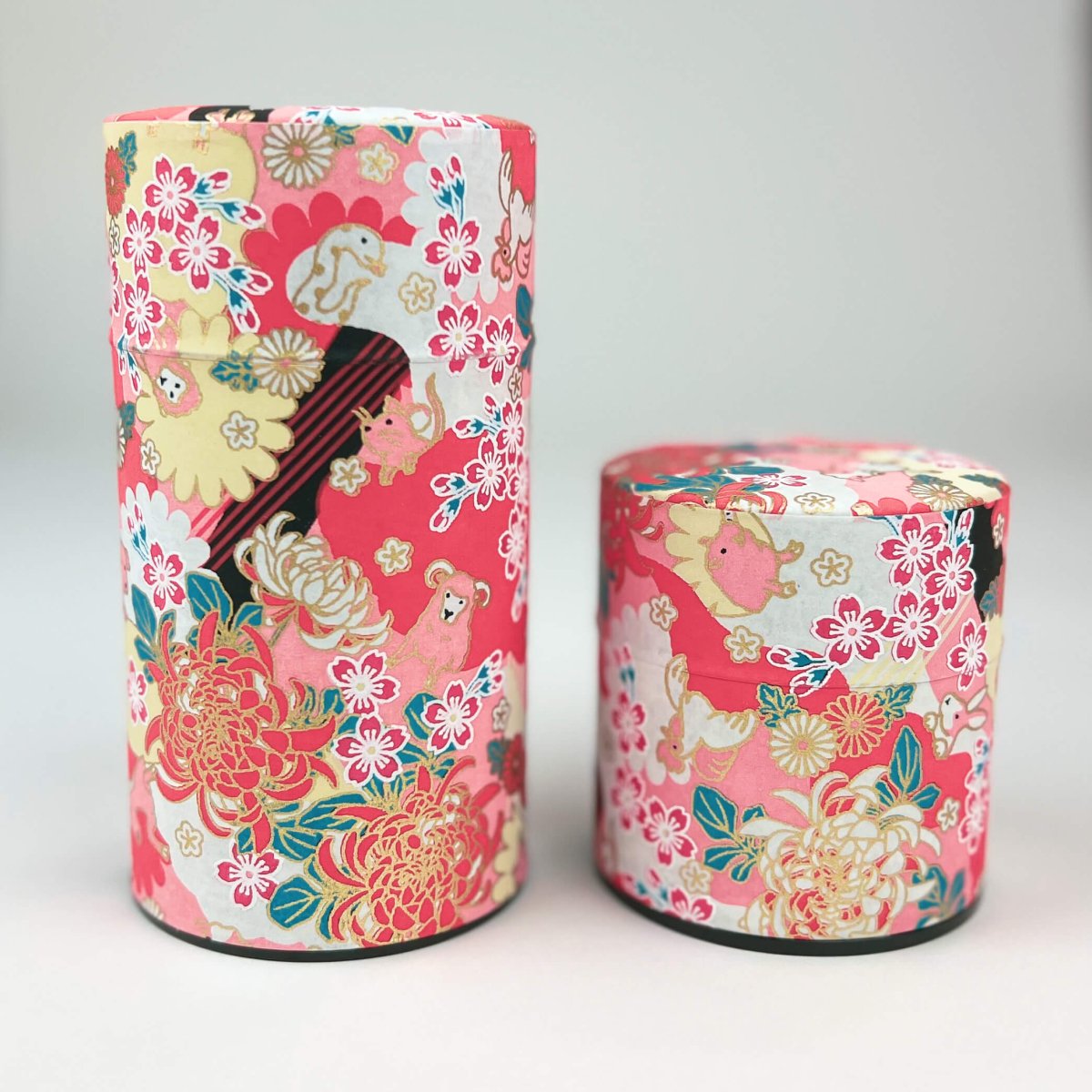 Washi Paper Japanese Tea Caddy - Chinese Zodiac