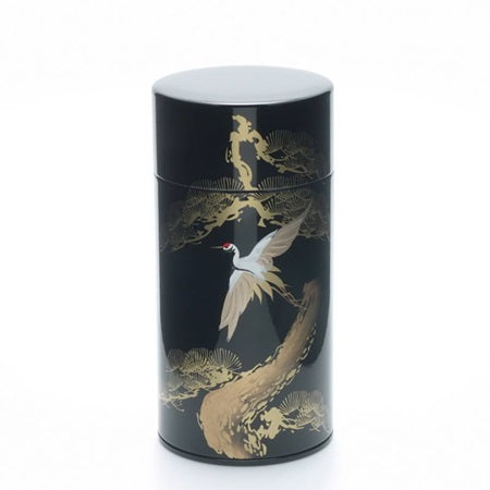 Japanese Tea Caddy with Gold Crane